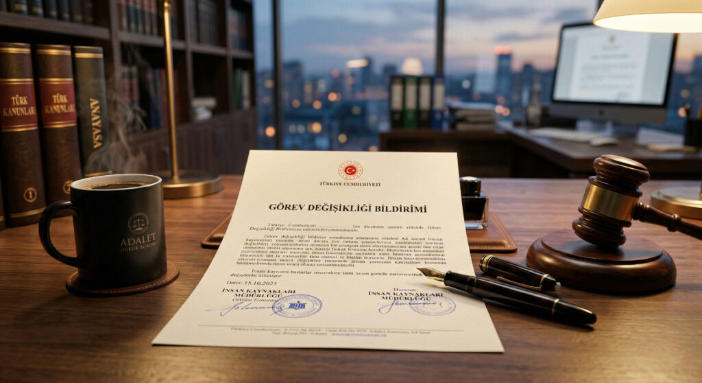 Bursa iş hukuku avukatı, çalışma şartlarında esaslı değişiklik ve görev yeri değişikliği bildirimi evrakı